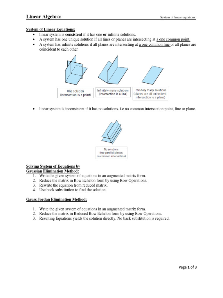 Solving Linear Equations Methods | PDF | System Of Linear Equations ...