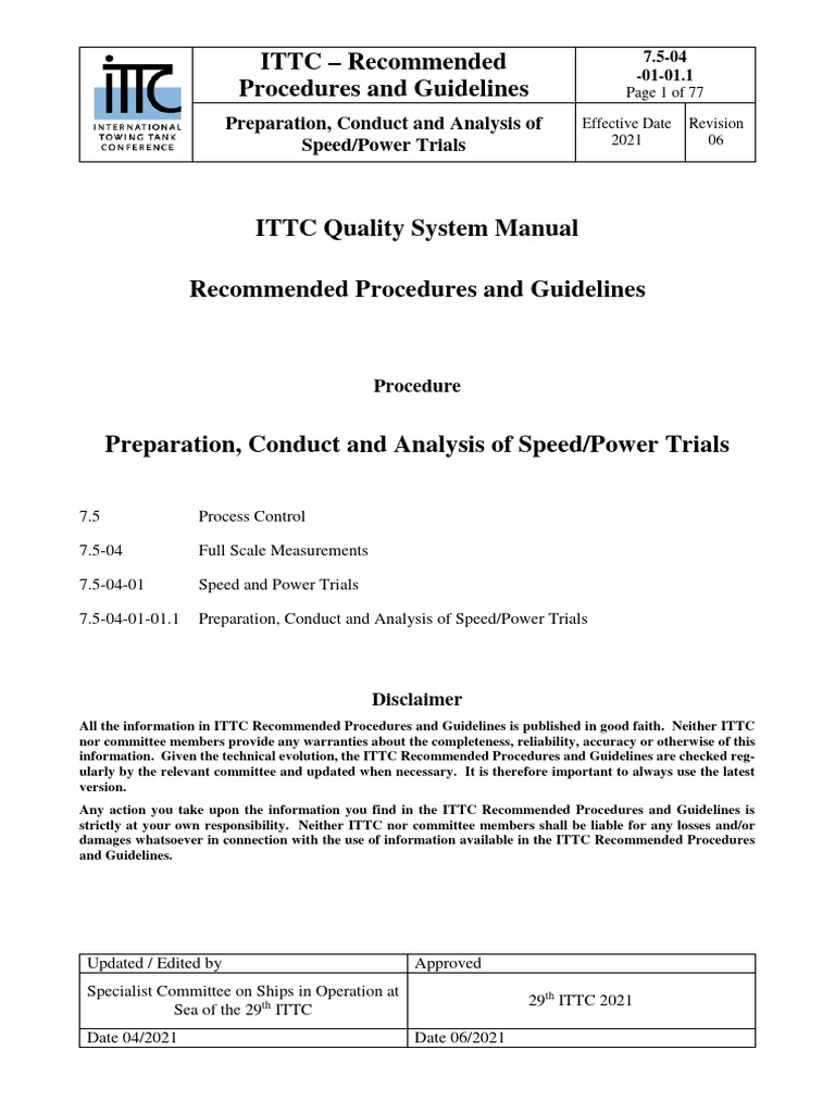 75 04 01 011 quy trinh thu toc do 2021 rev 06 pdf ships calibration