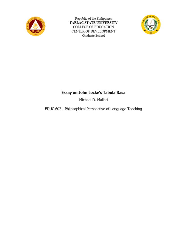 Locke's Tabula Rasa in Education | PDF | Experience | John Locke