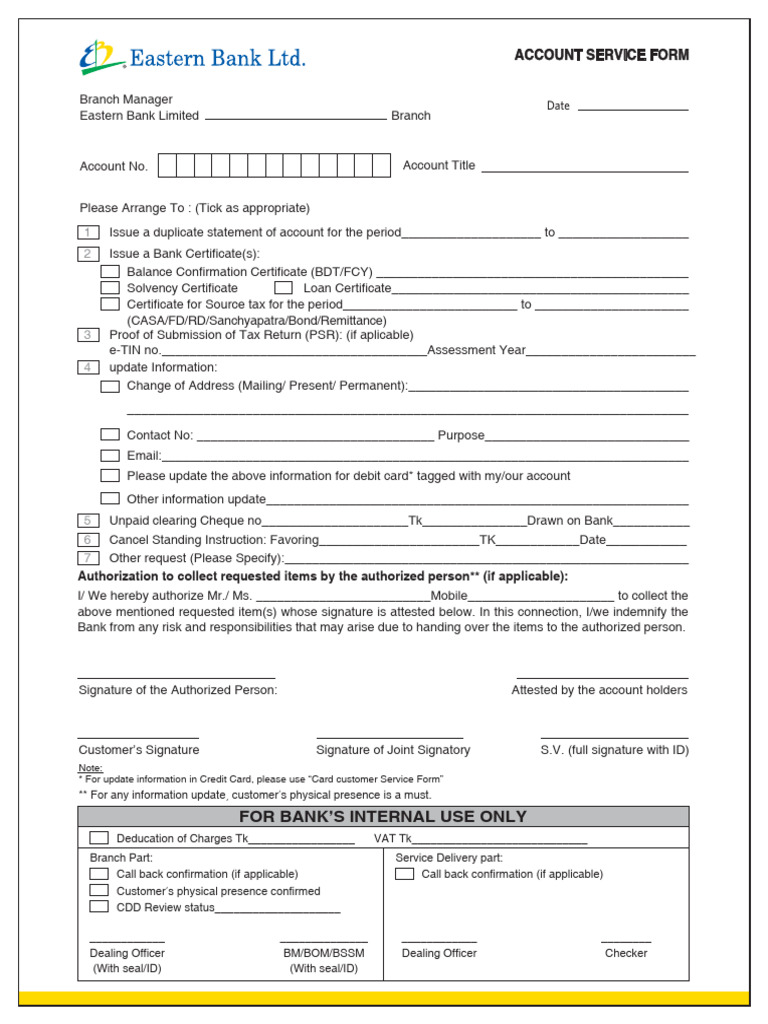 EBL Form | PDF | Banks | Money