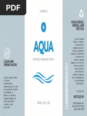 Pastel Blue Modern Water Bottle Label