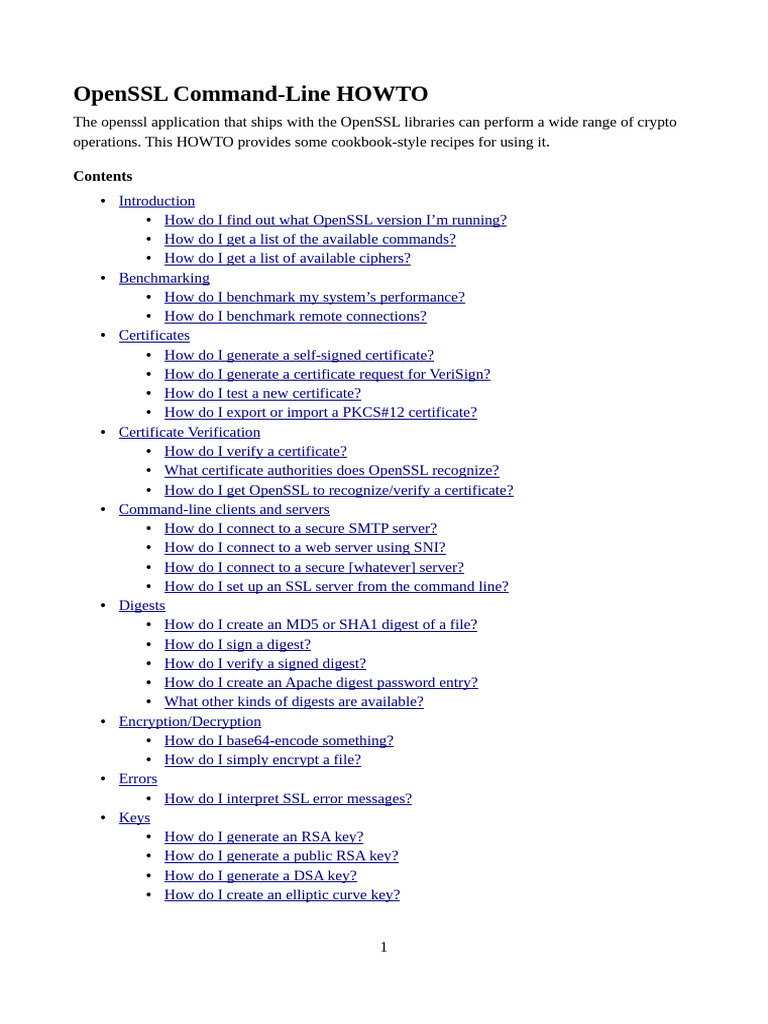 Openssl Command Line | PDF | Transport Layer Security | Key (Cryptography)