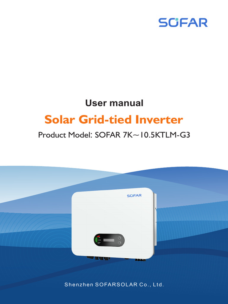 SOFAR 7 10.5KTLM G3 - User Manual - 2023 02 13 - V1.0 - en EU | PDF ...