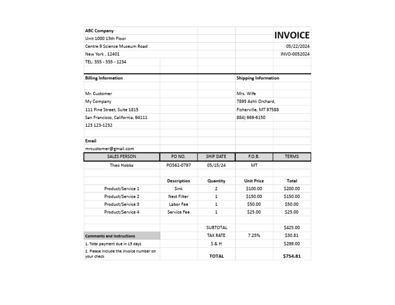 ABC Company Invoice - May 2024 | PDF