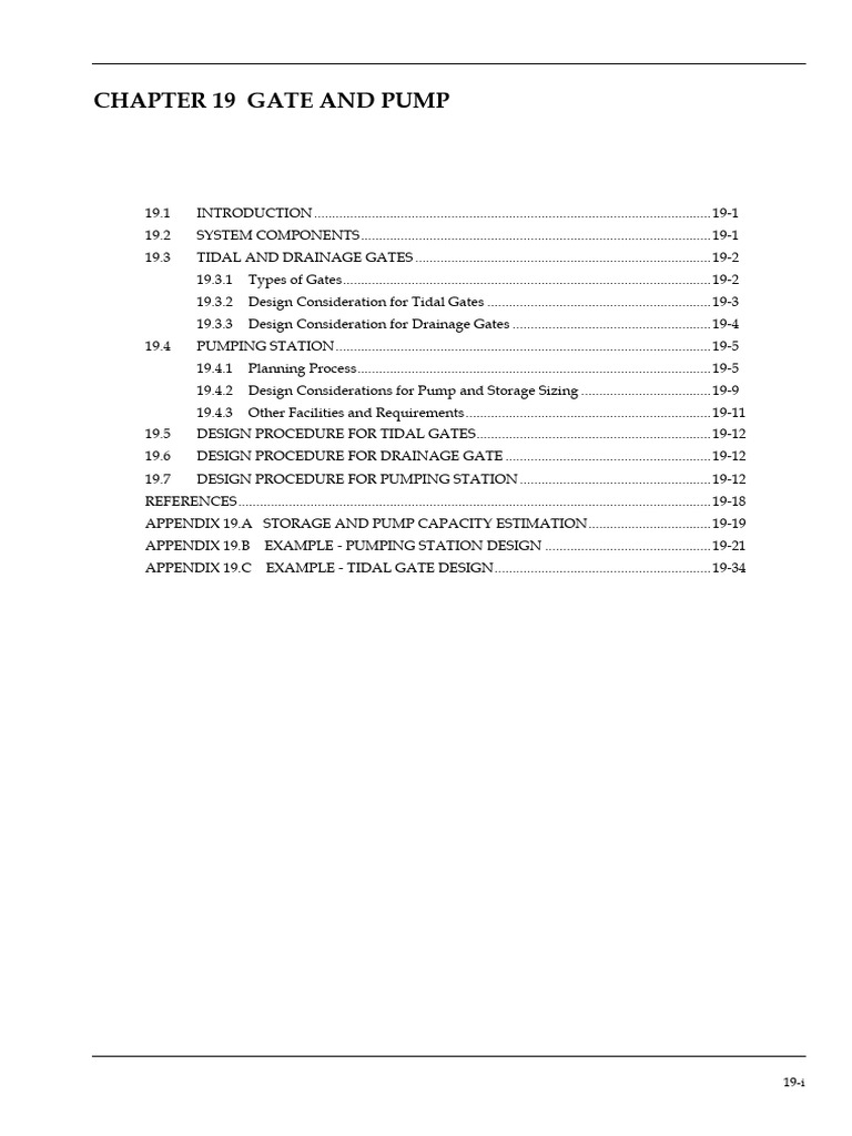 Tidal and Drainage Gate Design Guide | PDF | Pump | Pumping Station