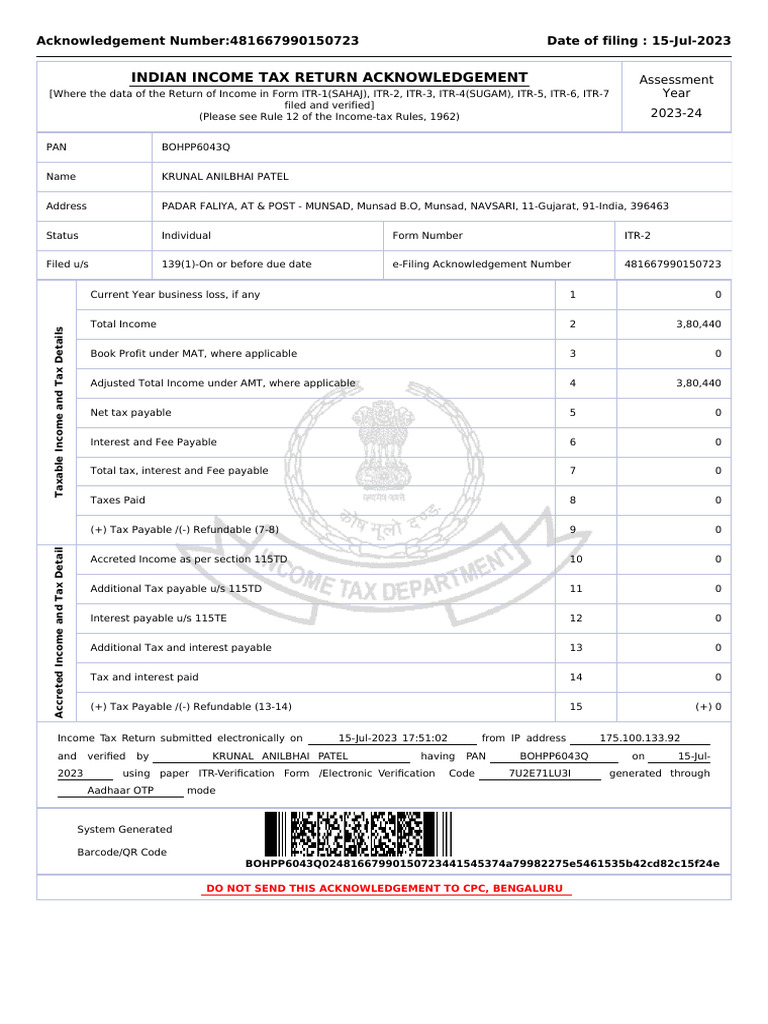 Income Tax 2023 2024 Pdf Income Taxes