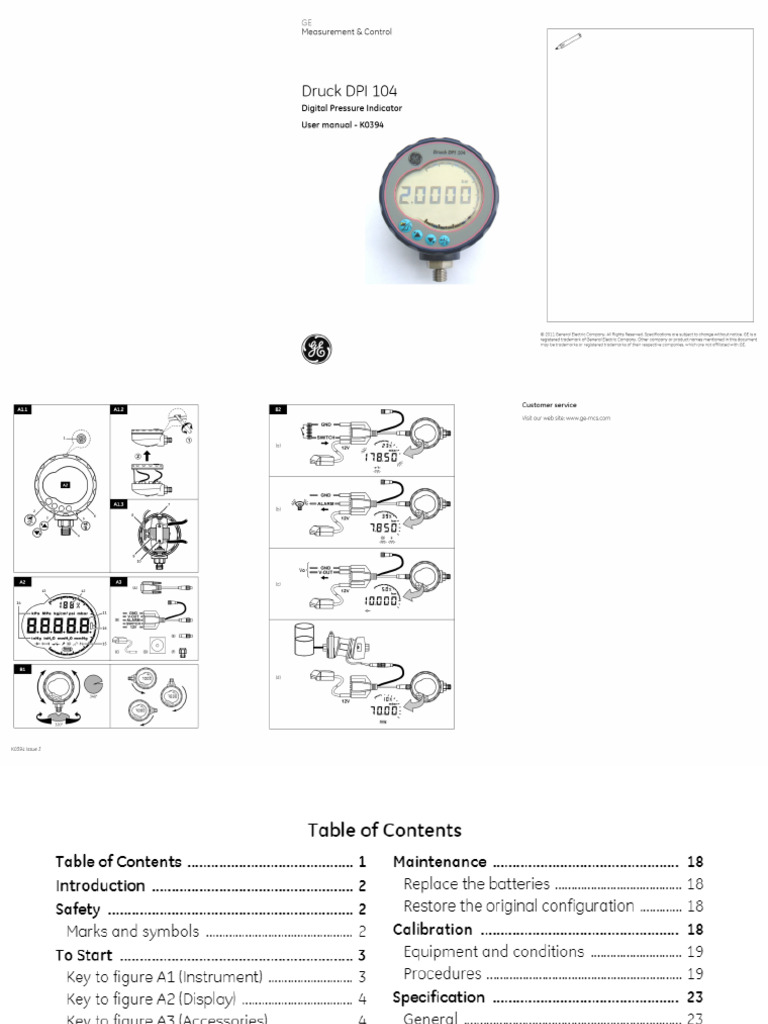 DPI 104 Digital Pressure Indicator User Manual - Manualzz | PDF