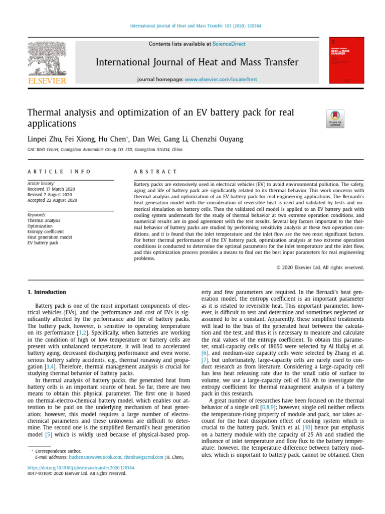 15.thermal Analysis and Optimization of An EV Battery Pack For Real ...