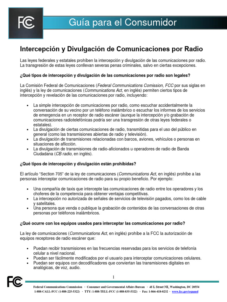 Intercepción de Comunicaciones por Radio | PDF | Radio | Comisión ...