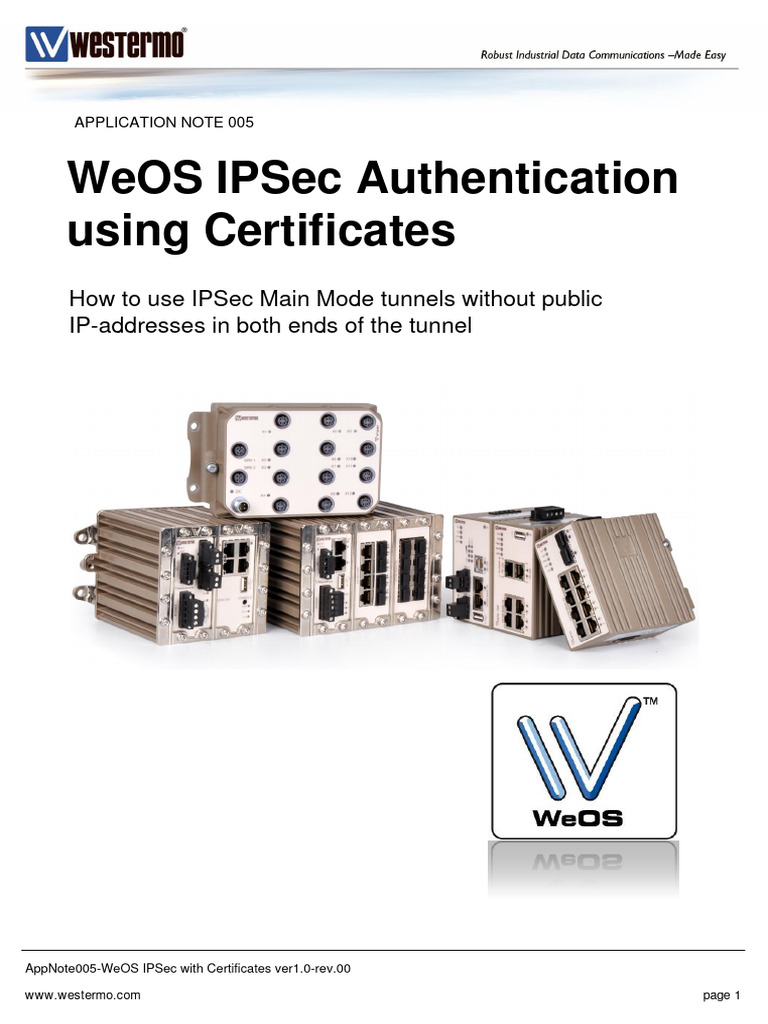 WeOS IPSec VPN Setup with Certificates | PDF | Virtual Private Network ...