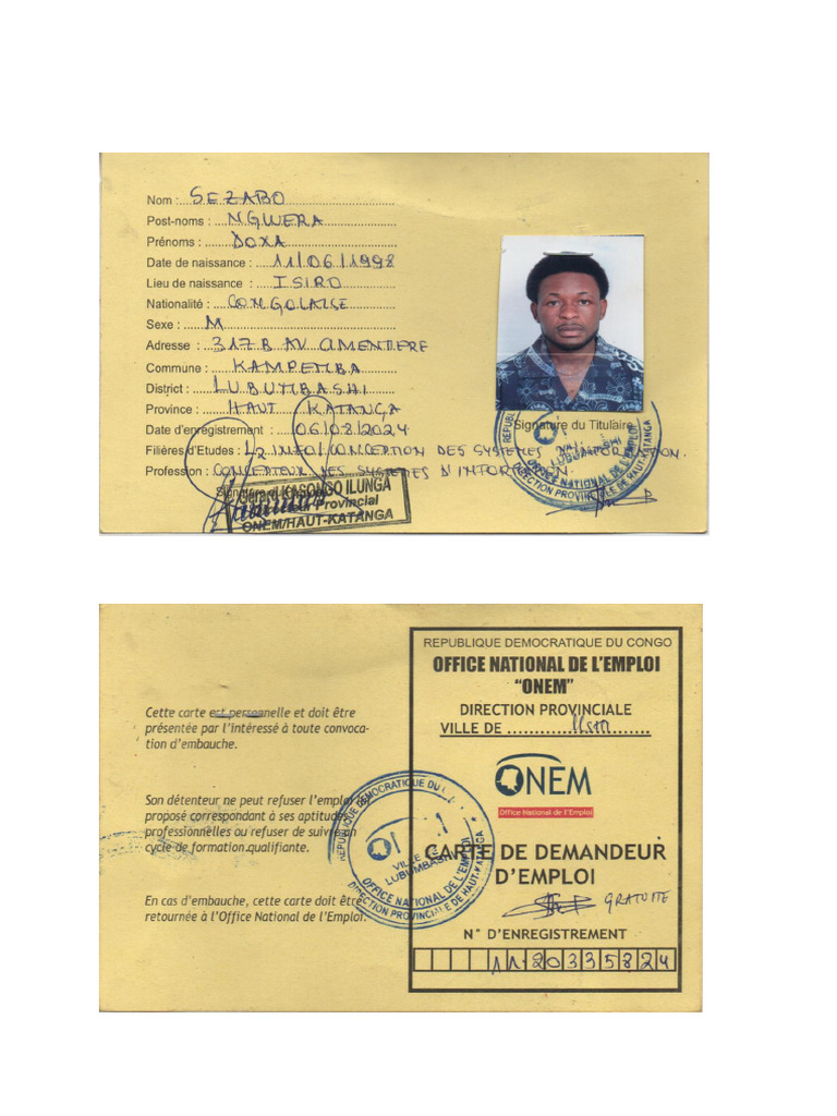 CARTE ONEM | PDF