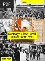 GCSE History Paper 3 Past Questions | PDF | Weimar Republic | Nazi Germany