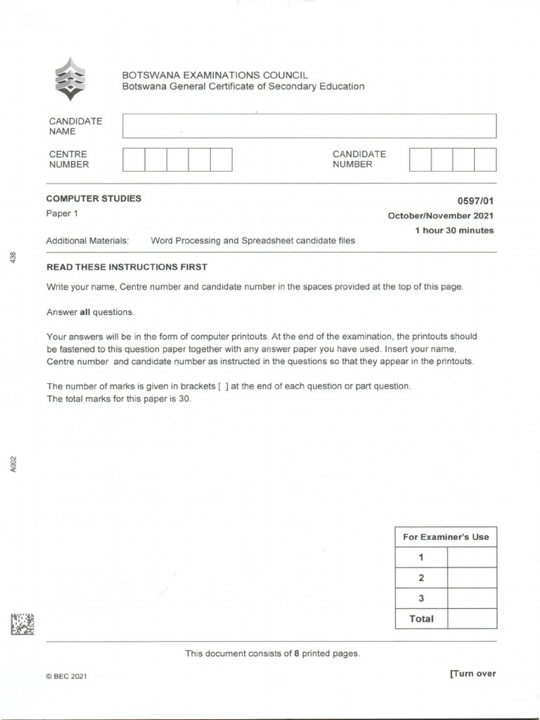 Computer Studies Booklet | PDF | Computing
