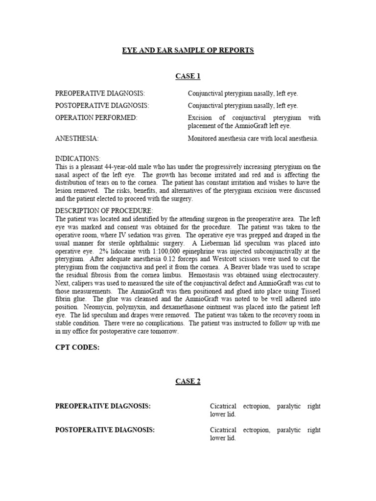 Eye and Ear Surgical Case Reports | PDF | Ophthalmology | Human Eye