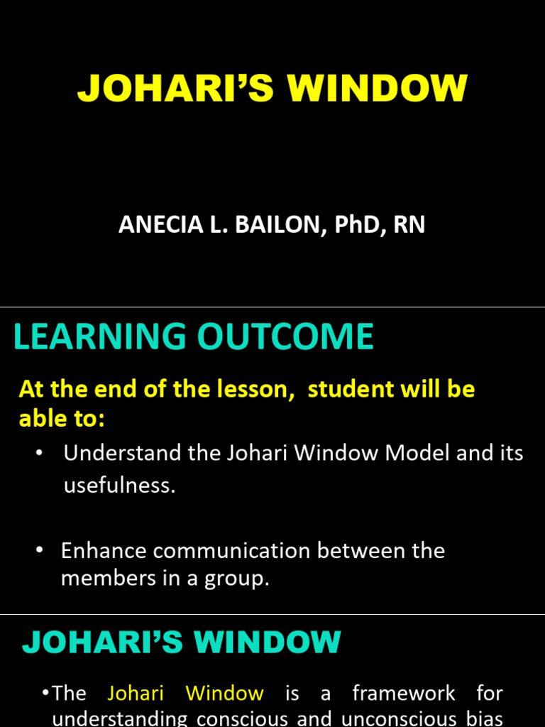 Explain The Four Self Joharis Window