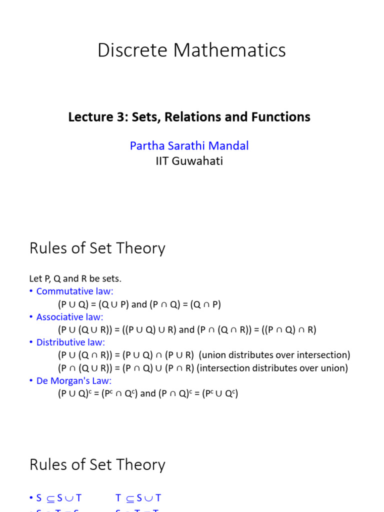 Set Theory Laws in Discrete Mathematics | PDF | Mathematics ...