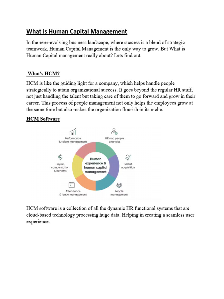 Understanding Human Capital Management | PDF | Human Resource ...