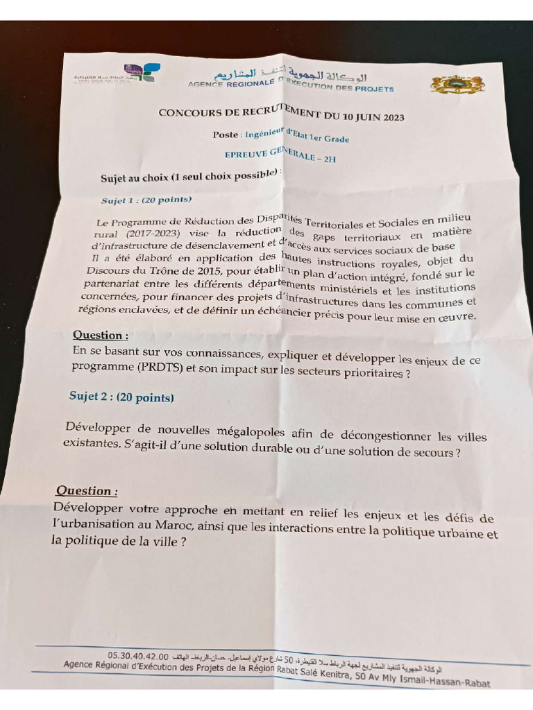 Concours AREP RSK Juin 2023 | PDF