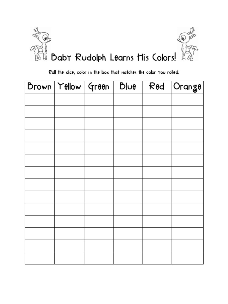 Baby Rudolph's Color Learning Game | PDF