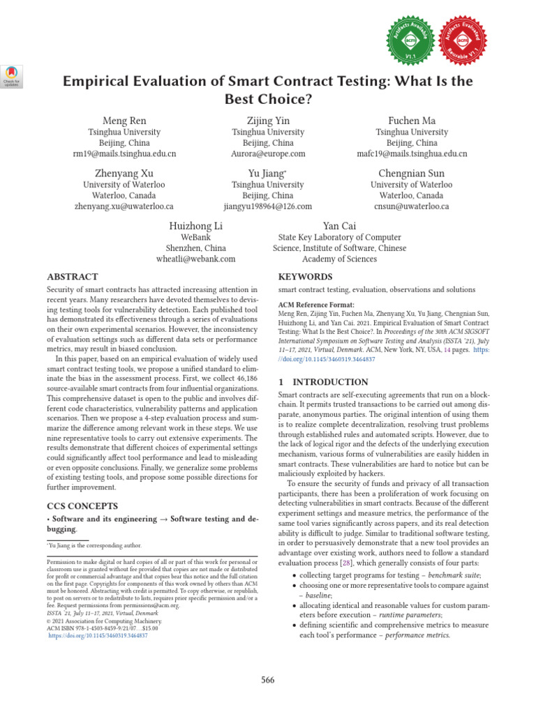 Empirical Evaluation of Smart Contract Testing - What Is The Best ...