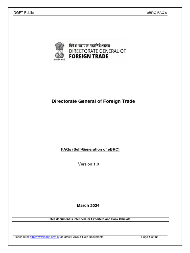 eBRC Generation Guide for Exporters | PDF | Banks | Computing
