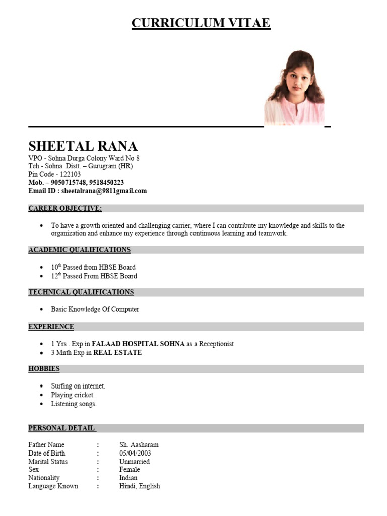 Sheetal Rana CV........ | PDF | Wellness