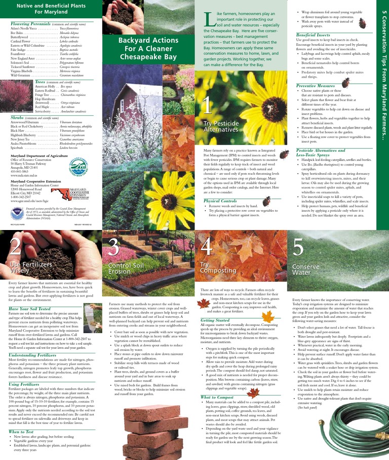 Maryland; Soils Study Guide Back Yard Conservation Brochure Cecil