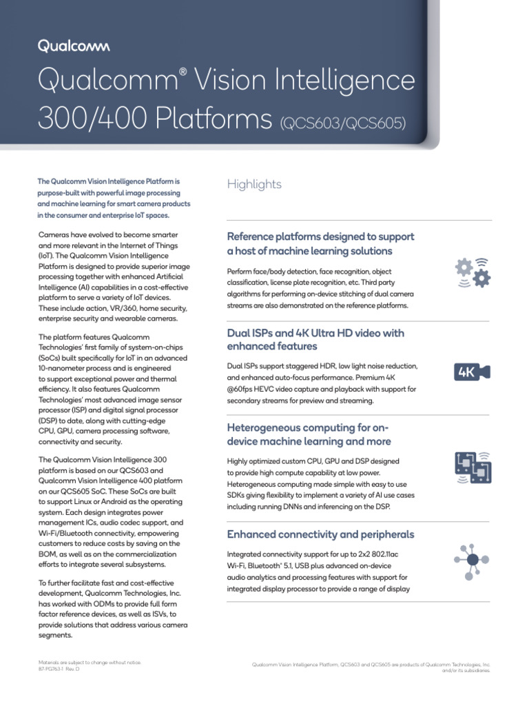 Vip 300 400 Product Brief - 87 pg763 1 D | PDF | Internet Of Things ...