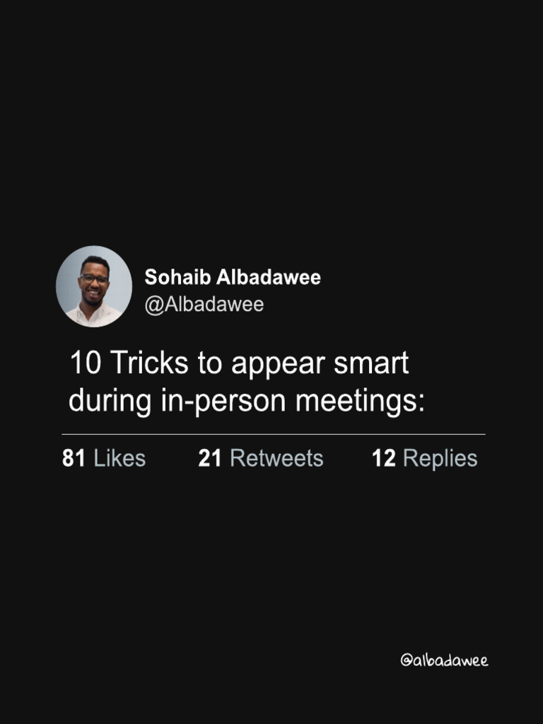 10 Tricks to Look Smart in Meetings | PDF | Self-Improvement