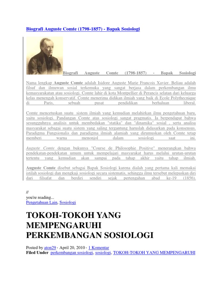 Biografi Auguste Comte
