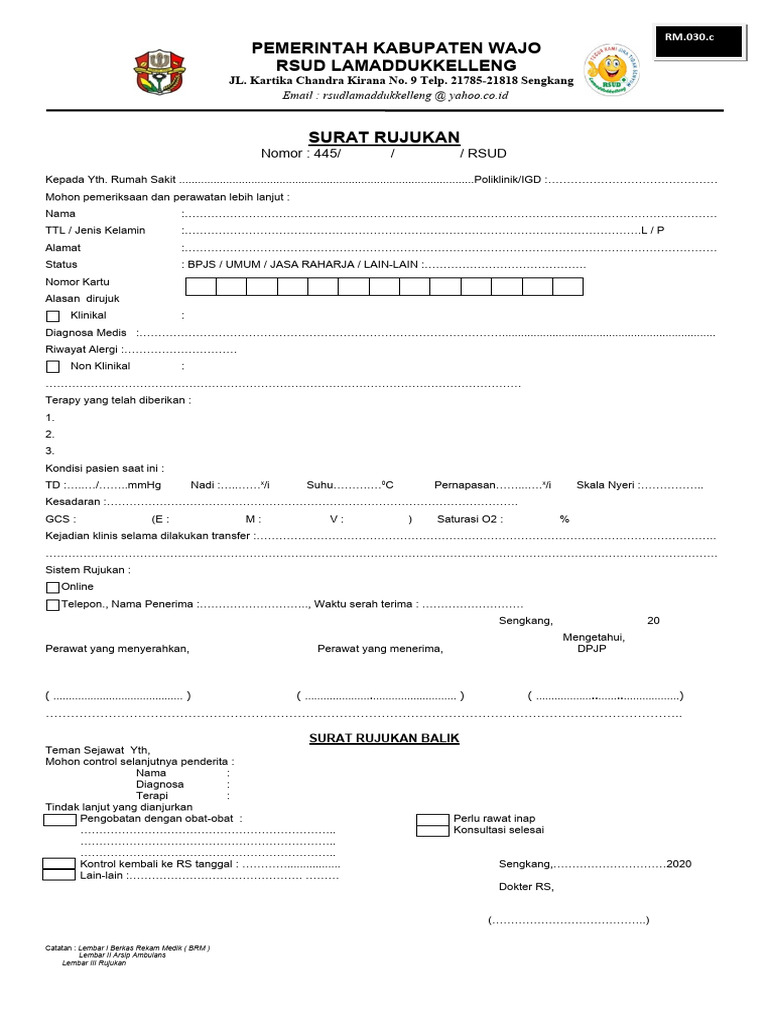 Surat Rujukan dan Rujuk Balik Pasien | PDF