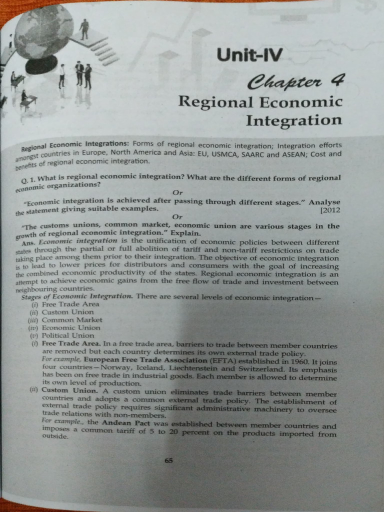 Unit 4 Chapter 4 Regional Economic Integration 10 Year Book Pdf