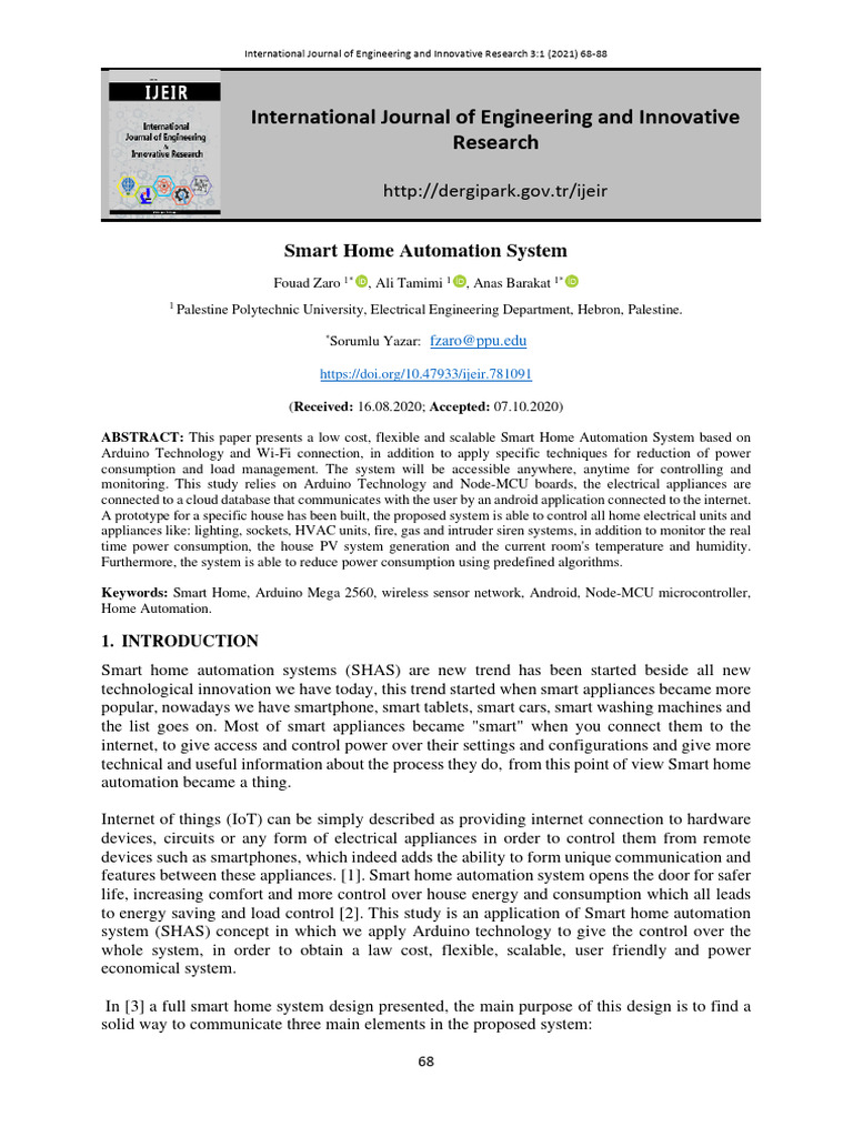 Smart Home Automation System | PDF | Home Automation | Internet Of Things