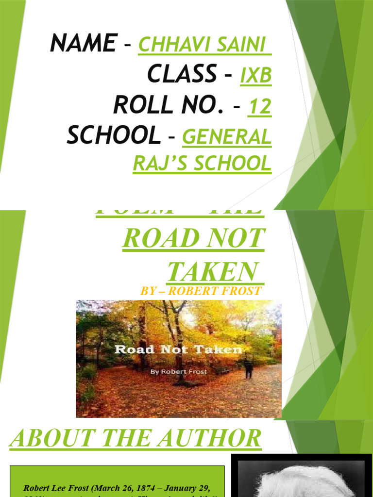 Road Not Taken | PDF | Poetry
