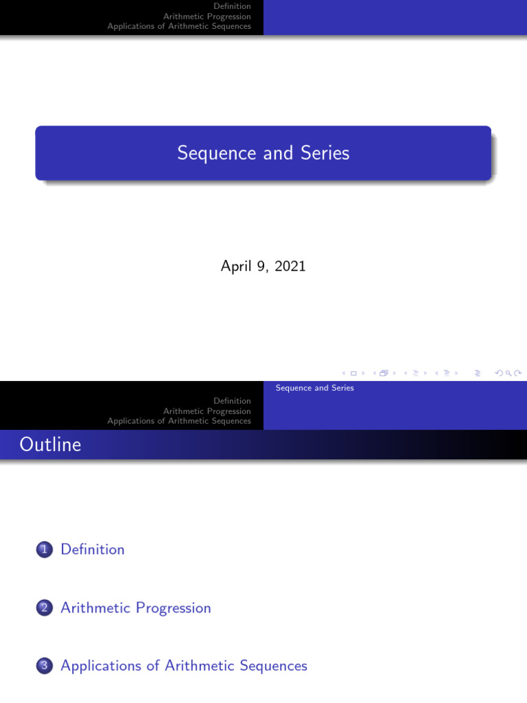 Sequence and Series | PDF | Sequence | Arithmetic