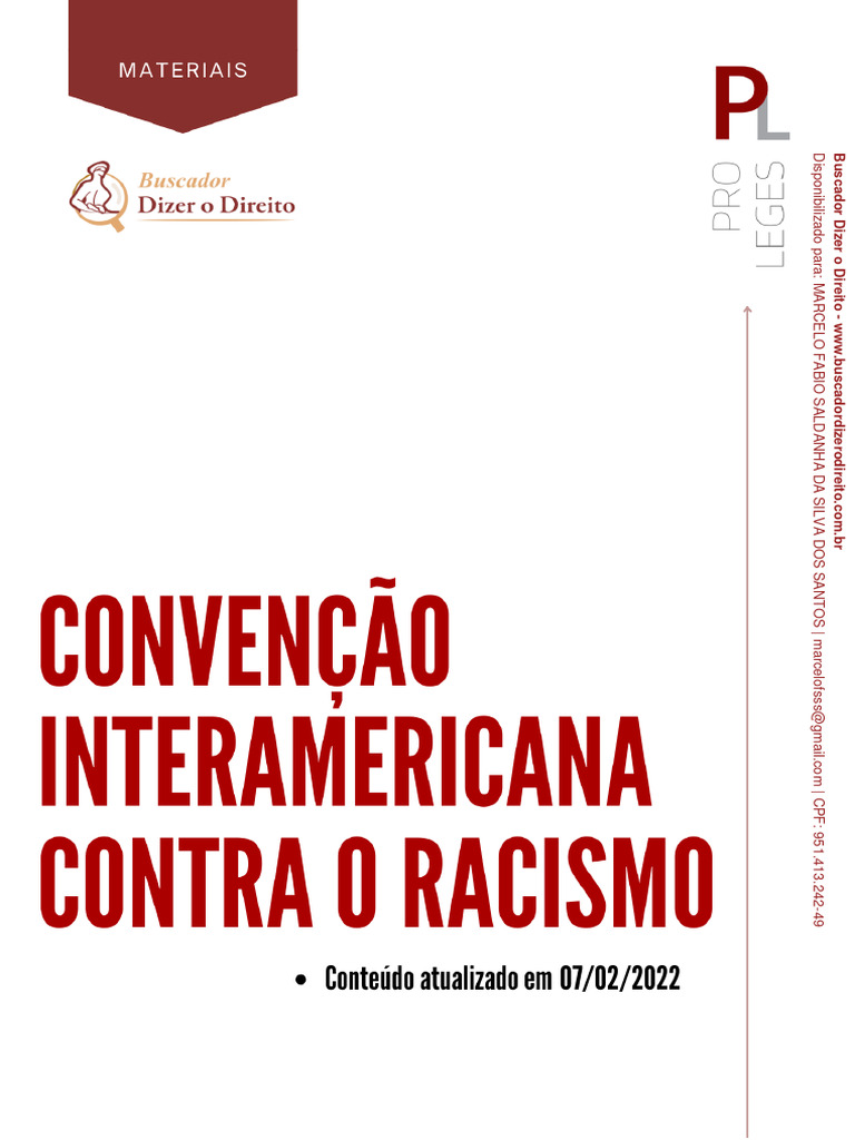 Convenção Interamericana Contra o Racismo | PDF | Tratado | Emenda ...