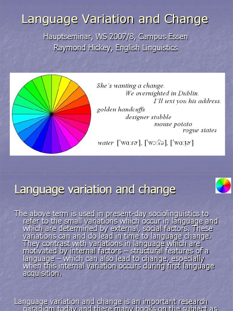 Language Variation and Change Introduction | Sociolinguistics | Linguistics