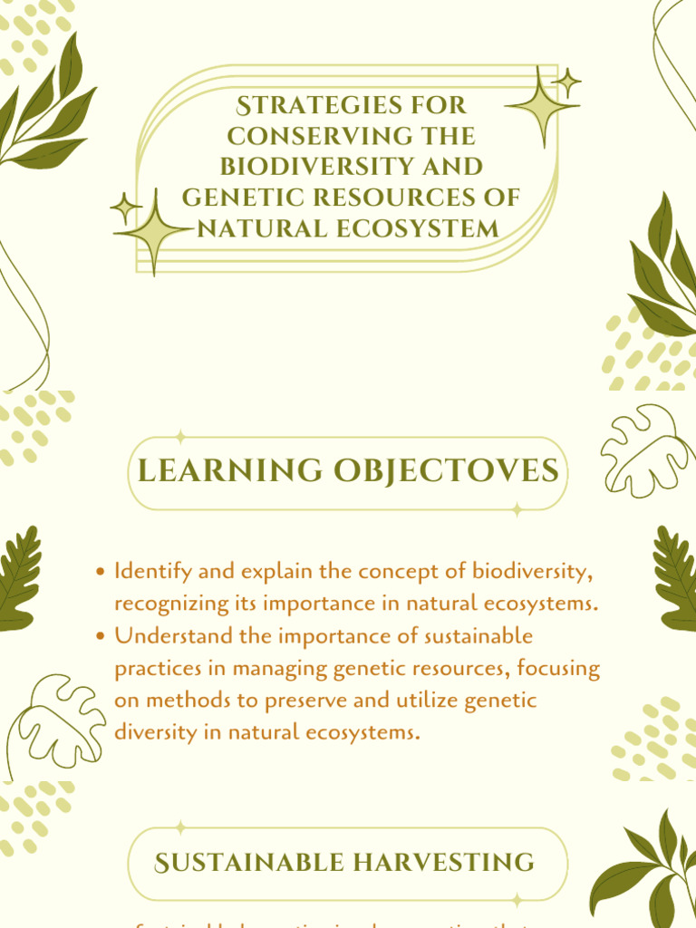 Strategies For Conserving The Biodiversity and Genetic Resources of ...