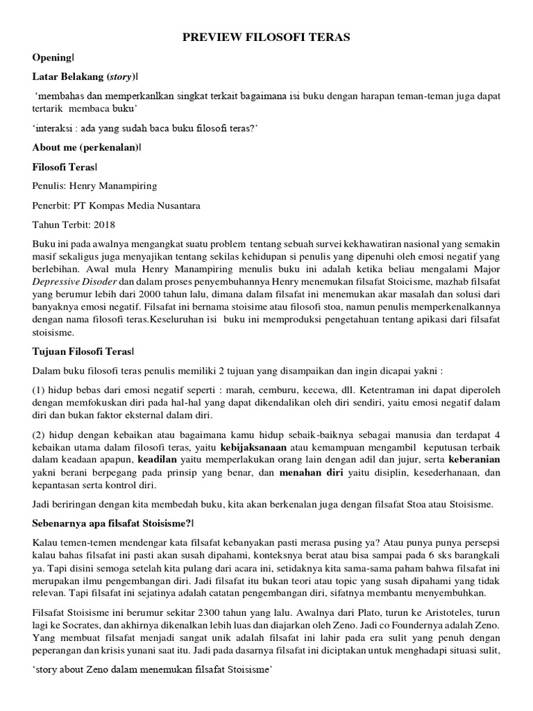 Review Filosofi Teras | PDF