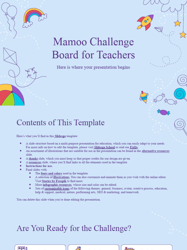 Mamoo Challenge Board For Teachers by Slidesgo | PDF | Planets ...