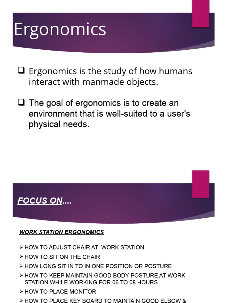 Ergonomics Presentation at 819827398172 | PDF | Human Factors And ...