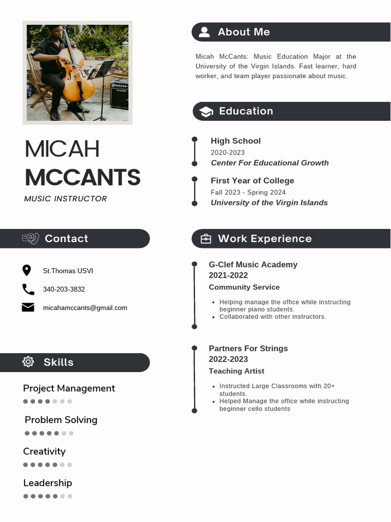 Micah McCants: Music Education Profile | PDF