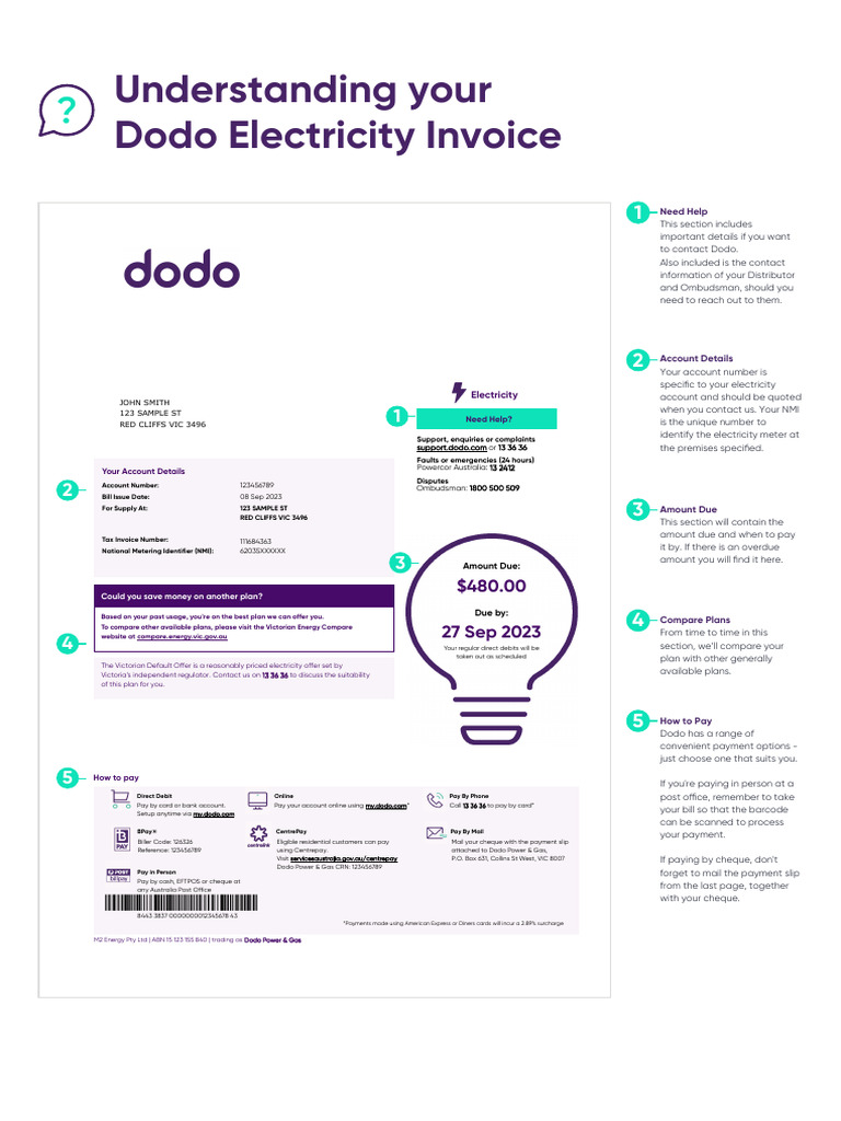 Understanding Your Dodo Electricity Bill | PDF | Cheque | Payments