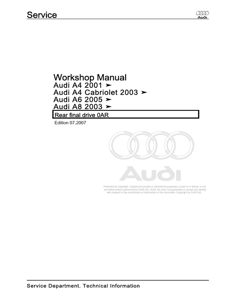 A005AA00120-Rear Final Drive 0AR | PDF | Audi | Screw
