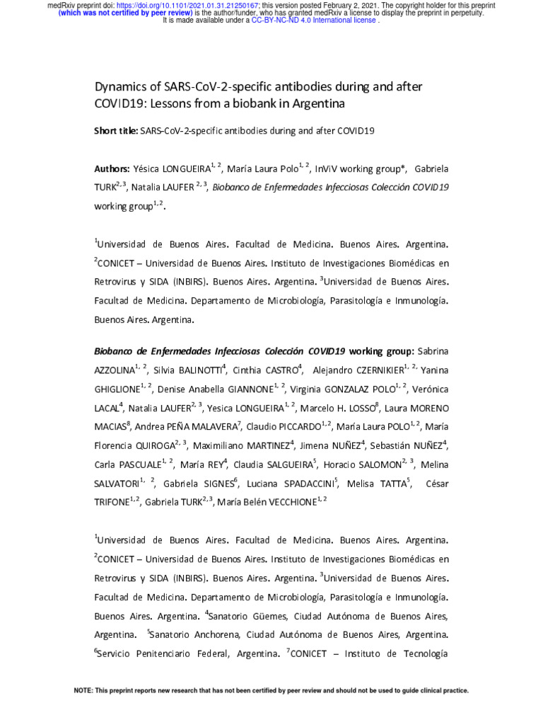 Longueira Et Al 2021 SARS COvid 2 | PDF | Medical Specialties ...