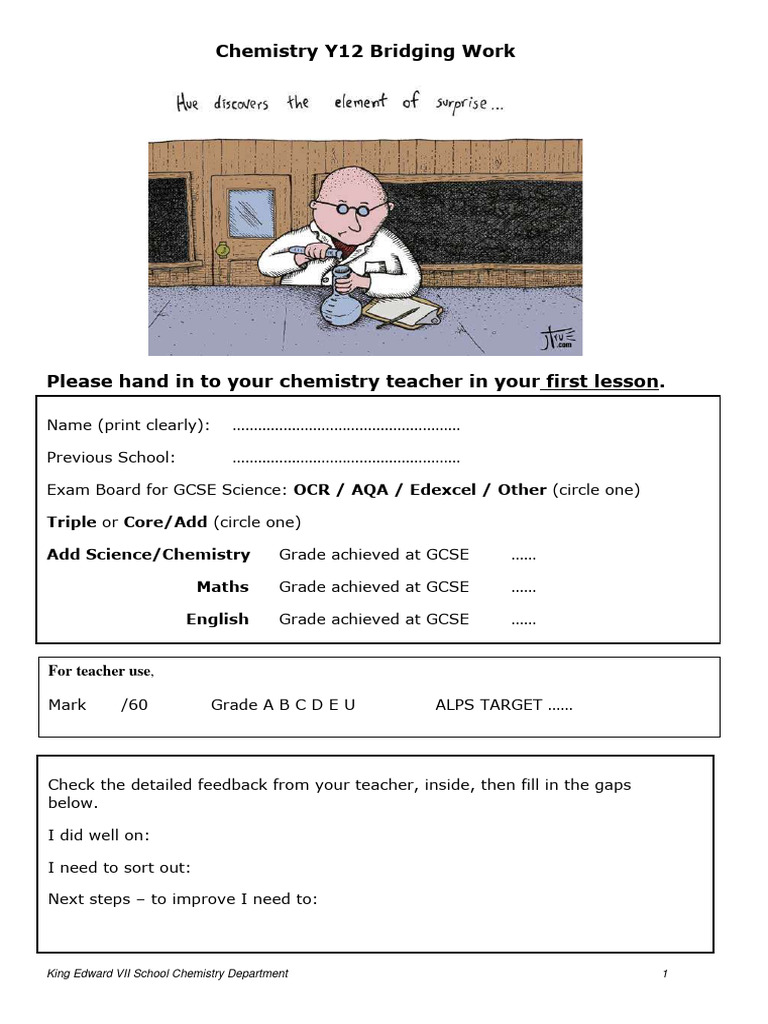 Chemistry+ +Bridging+Work+2022 | PDF | Chemical Bond | Molecules