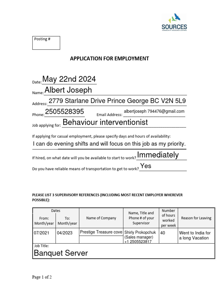 Employment Application Form Template | PDF | Employment | Business