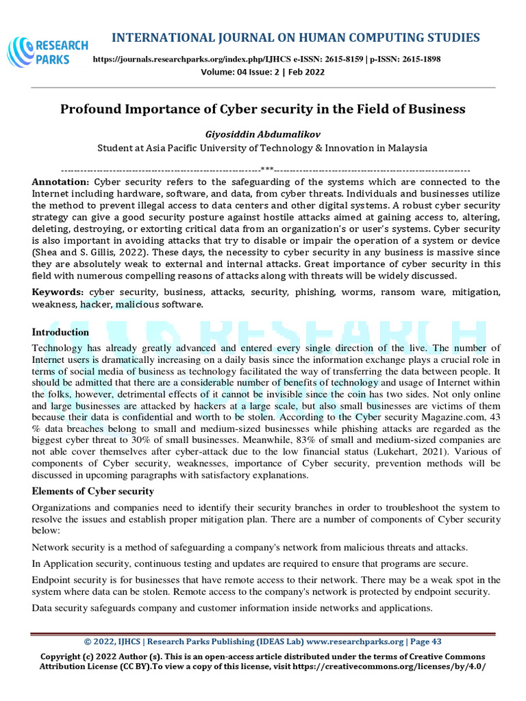 Profound Importance of Cyber Security in A2668cec | PDF | Security ...