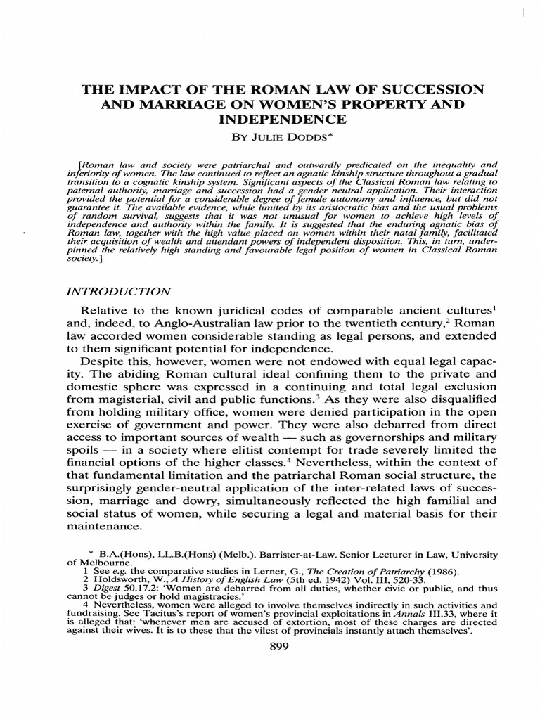 Roman Women's Property Rights and Autonomy | PDF | Family | Marriage