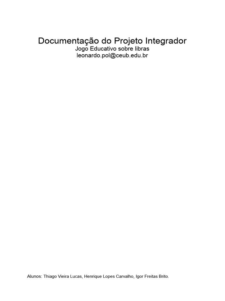 Documentação Do Projeto Integrador | PDF | Aprendizado | Surdez